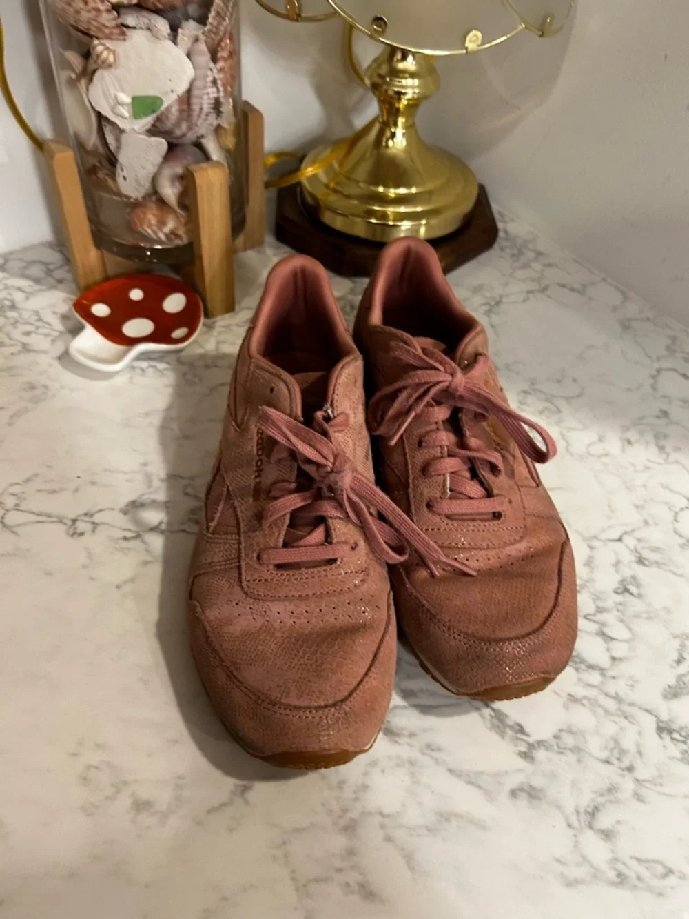 Reebok Classics Leather Clean Exotics Sandy Rose Women's Size‎ 8.5